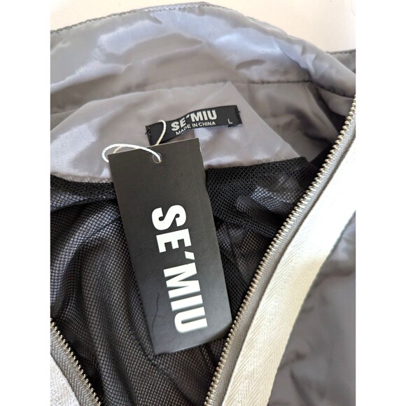 Se Miu Gray Zip Jacket Windbreaker Elegant Designer Classic Money Luxury Y2K Lux - Picture 3 of 5